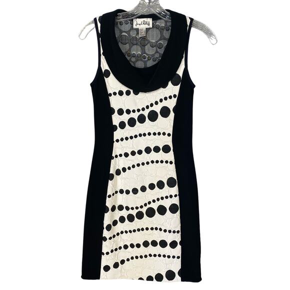 ✨ Joseph Ribkoff Polka Dot Cowl Neck Dress | Size 4 - Picture 1 of 13